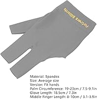 Vista 6 de Guantes de piscina, 3 dedos, duraderos, universales, para billar, para la mano izquierda (gris oscuro)