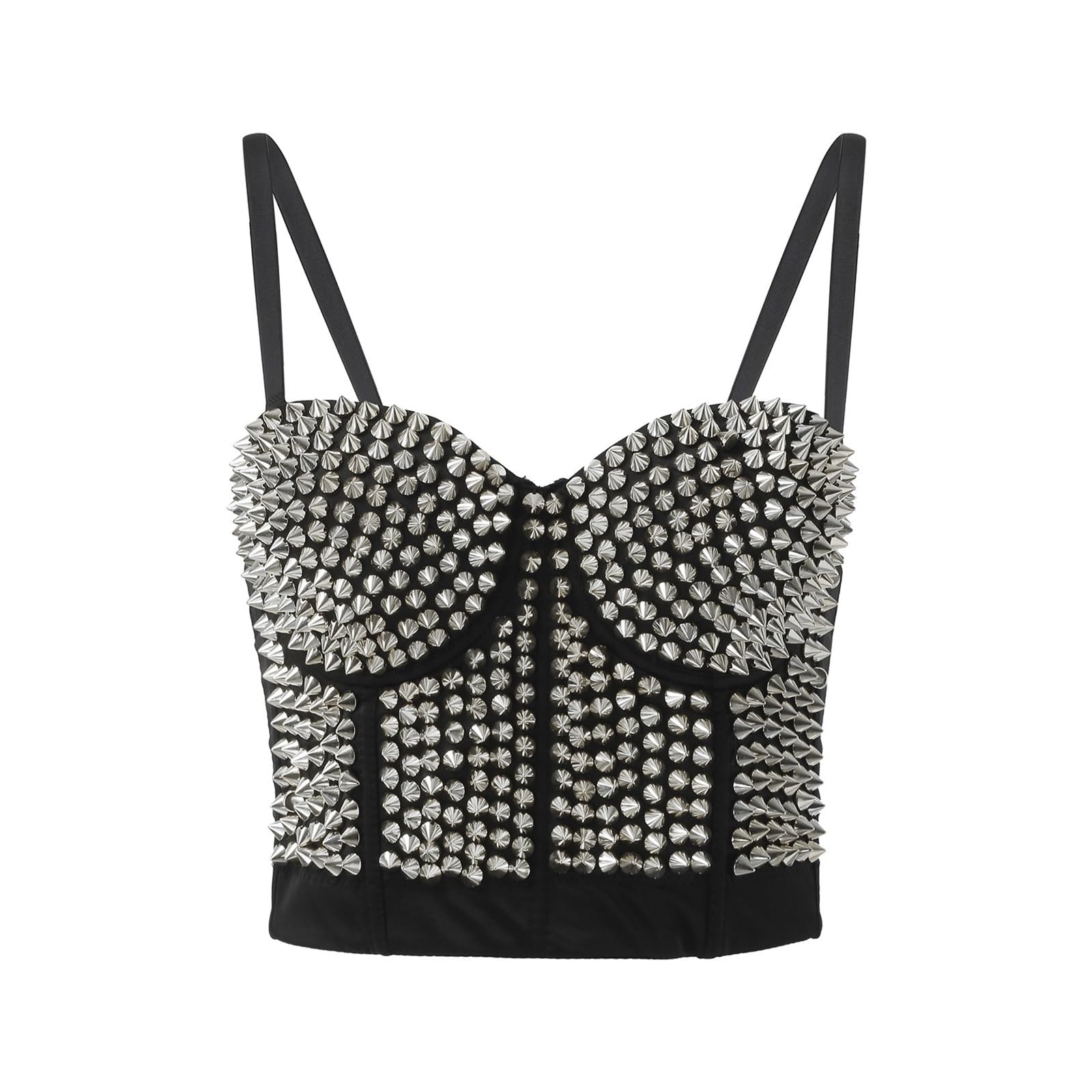 Top Corto con Bustino di Strass Canottiere con paillettes e diamanti con strass, reggiseno da donna, camicette, camicette, abbigliamento da donna, modellante, corsetto sexy, top corti da donna(Gold,M)