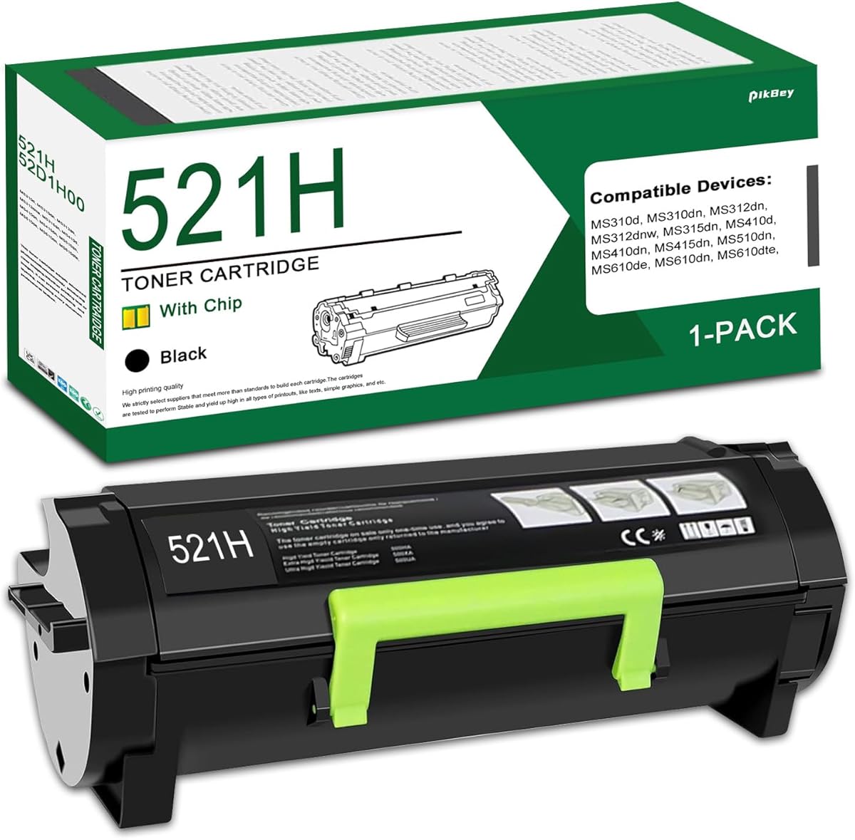 521H Toner Cartridge - 25,000 Pages Replacement for 52D1H00 Lexmark 521H Toner Cartridge with MS811dn MS711dn MS810dn MS812dn MS710 MS710n Series Printer 1-Pack : Office Products
