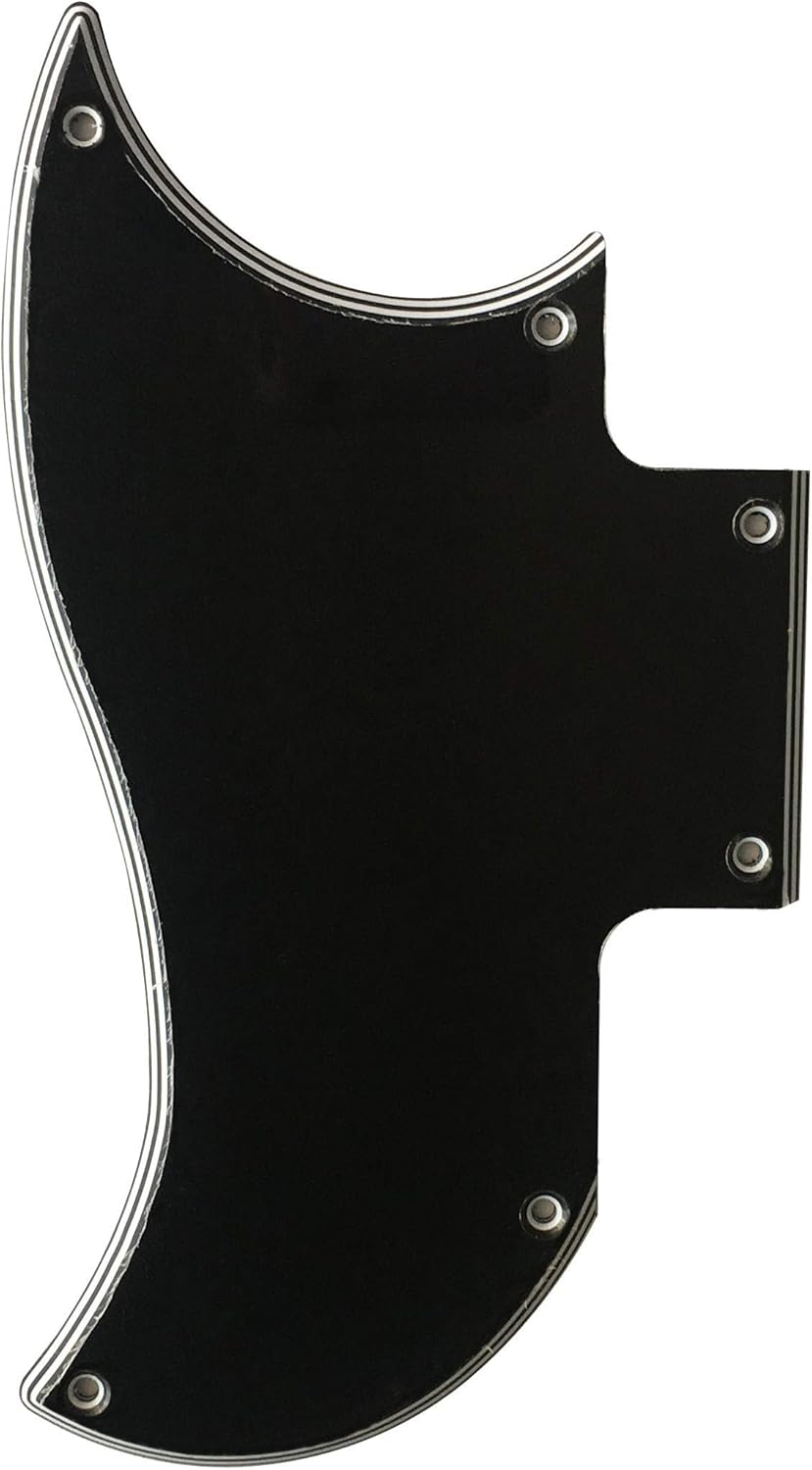 Custom Guitar Pickguard For Gibson SG 2018 OD Mini Humbuckers Lefthanded (5 Ply Black-2)