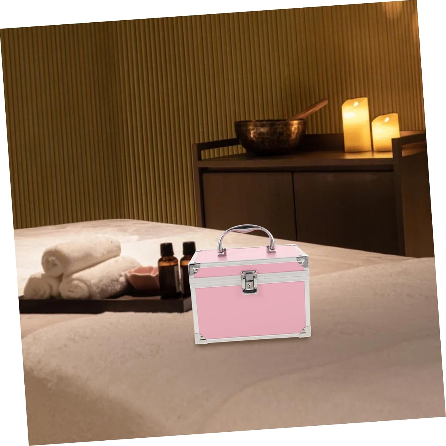 Zerodeko Aluminum Tool Box Storage Box for Women Portable Tool Case Handle for Beauty Salon