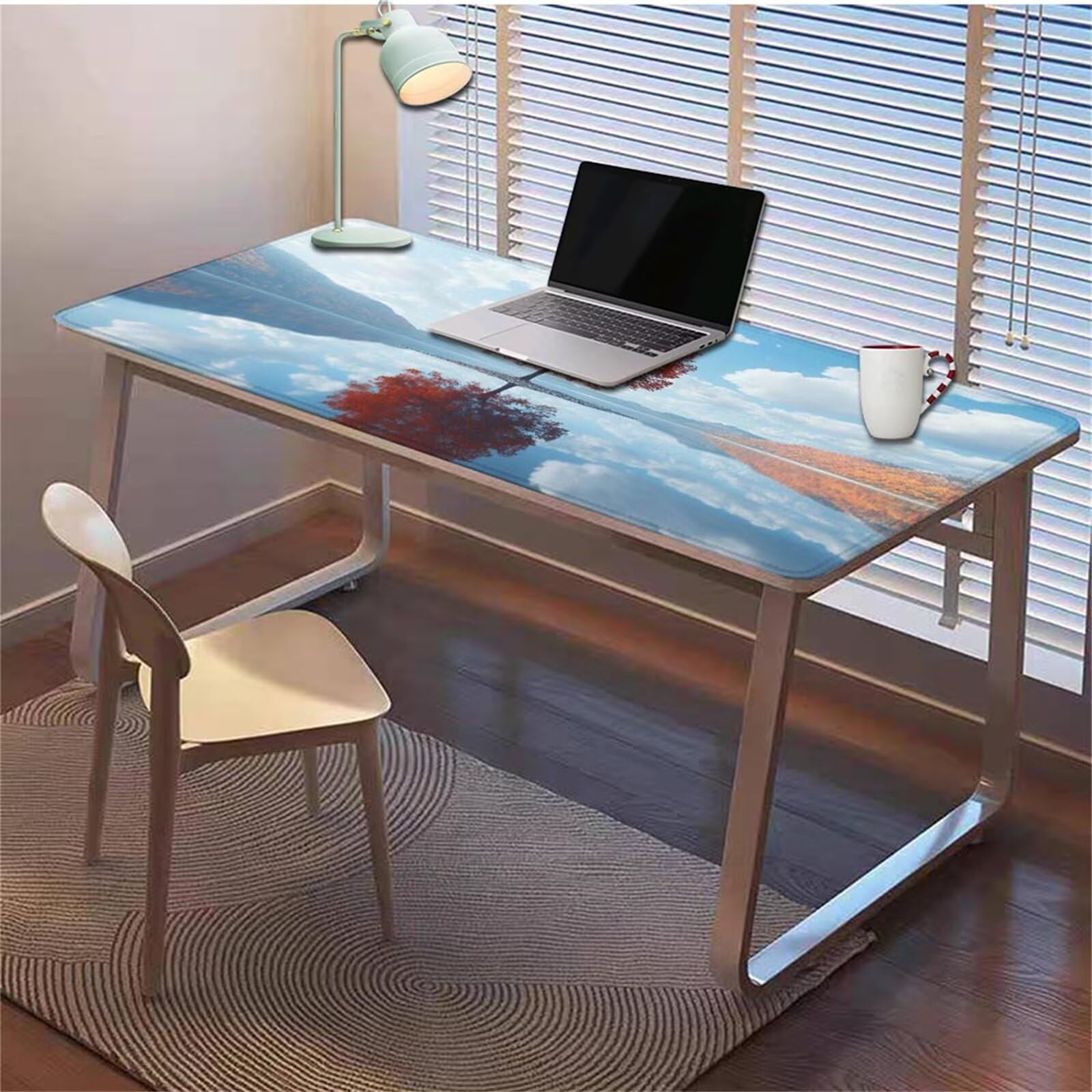 Gamingowa podkładka pod mysz 1200 x 600 x 3 mm, XXL, wodoszczelna, odporna na ścieranie, z przyszytymi krawędziami, niebieska, podkładka na biurko, poprawia prędkość i precyzję, do komputera, laptopa