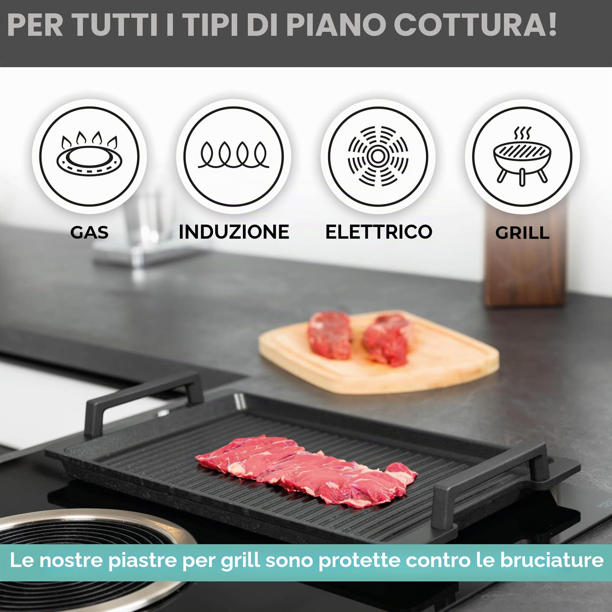 Piastre grill a induzione MaxxGoods Eurolux (Teppanyaki)