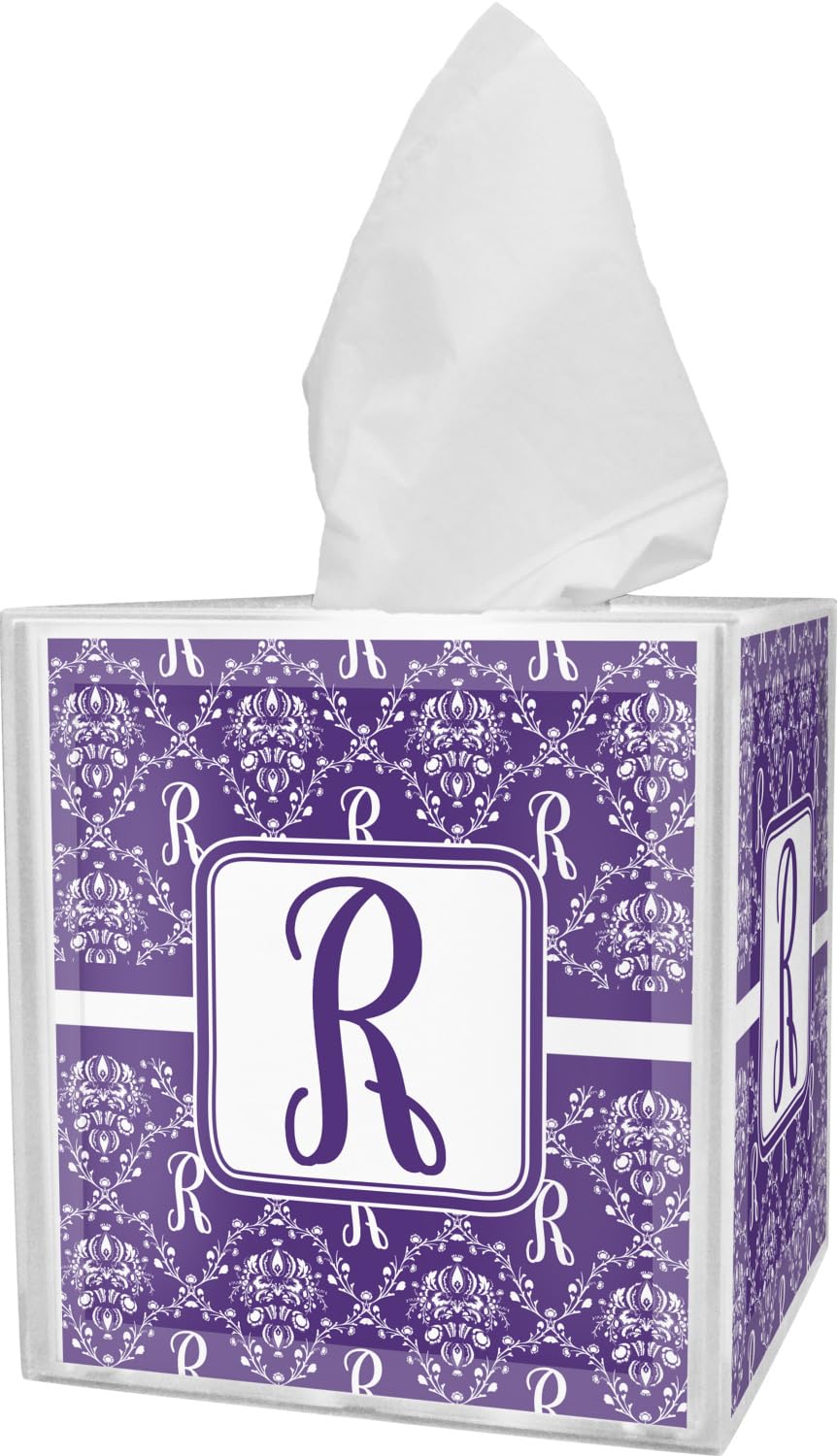 RNK Shops Personalized Initial Damask Tissue Box Cover