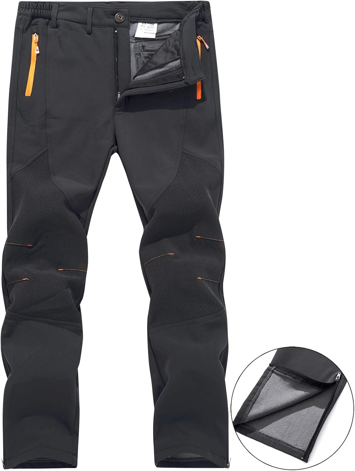 NAVEKULL Men's Ski Snow Pants Fleece Lined Windproof Outdoor Snowboard Trousers with Zipper Pockets : Clothing, Shoes & Jewelry