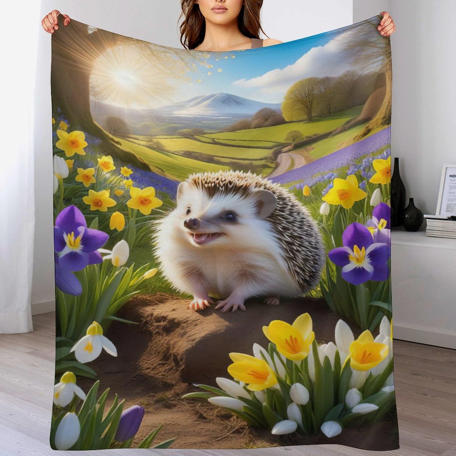 Couverture hérisson en polaire douce pour réchauffer vos soirées cocooning sur le canapé