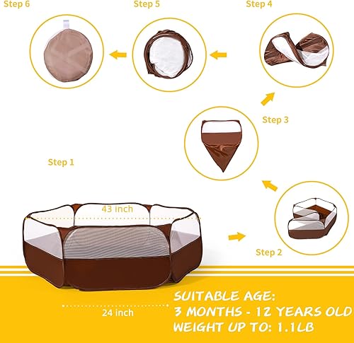 Miniatura 6 de Piscina de pelotas para bebés y niños pequeños, hogueras grandes desplegables para niños, perros, gatos, tienda de campaña de juegos con bolsa de