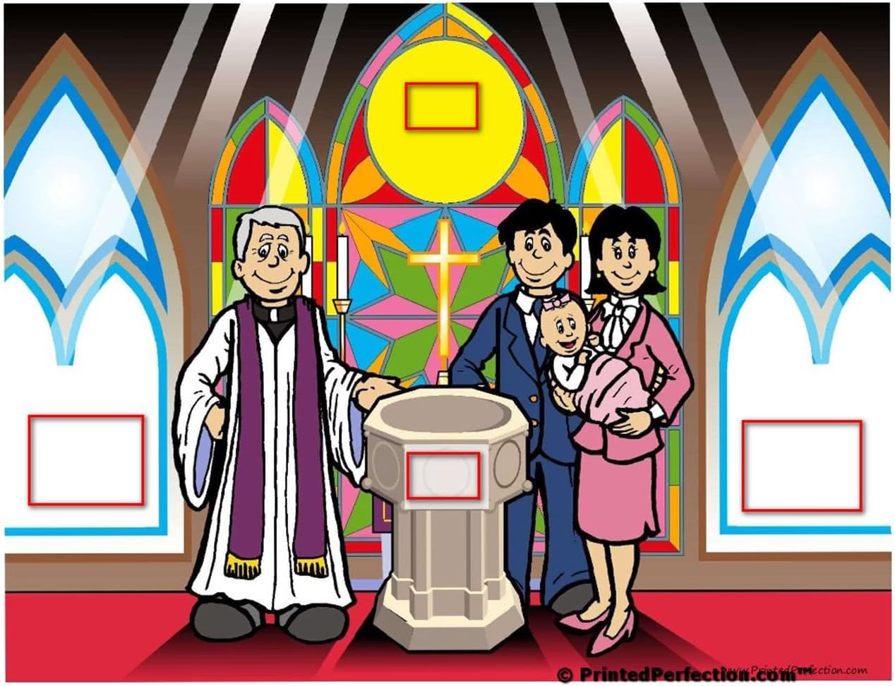 Personalized Baptism, Couple - Female Baby Drink Set of 4 Coasters - Great Gift!