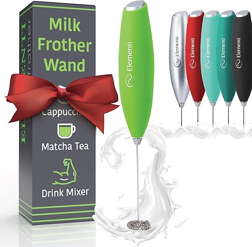 Miniatura 21 de Elementi Mezclador de bebidas de mano - Agitador eléctrico y potente varita mezcladora de polvo de proteínas, mini varita espumadora fácil de usar