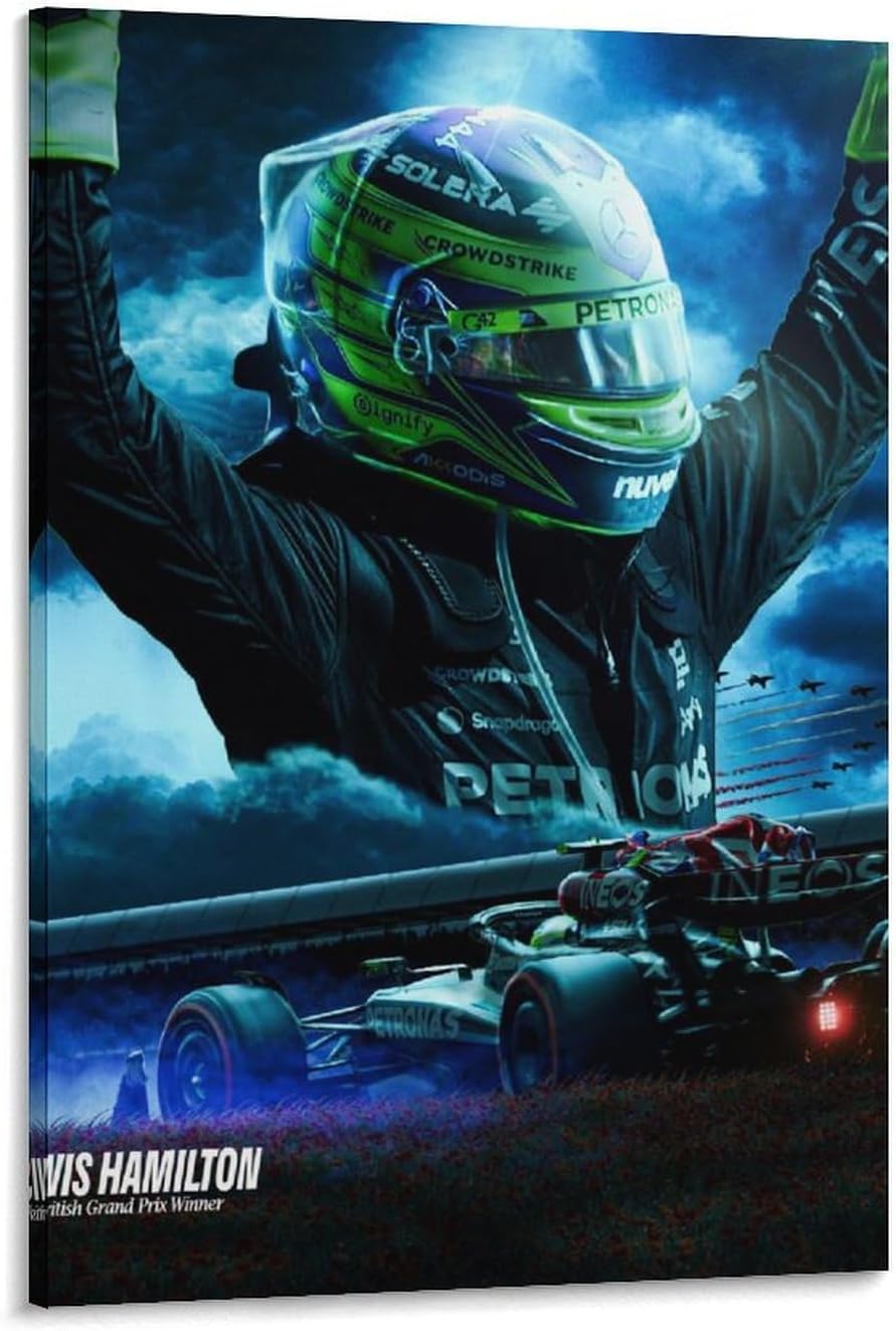 – Lewis-Hamilton F1 2024 British Grand Prix Formula One Poster Canvas Painting Poster Wall Art Decorative Picture Prints Modern Decor 16x24inch(40x60cm)