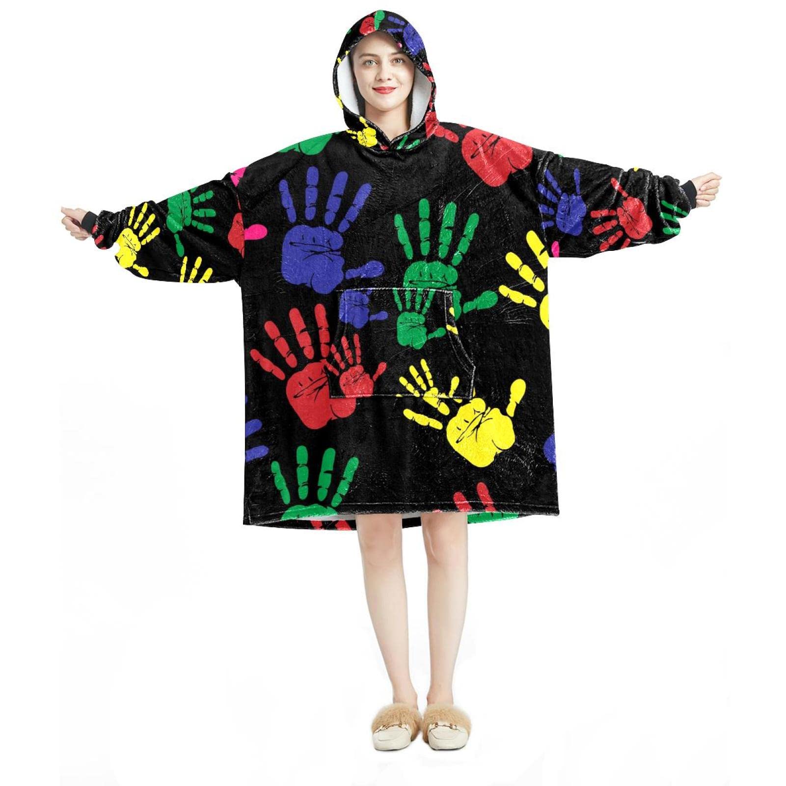 Sweat à capuche surdimensionné flanelle sherpa pour stopper le froid à la maison