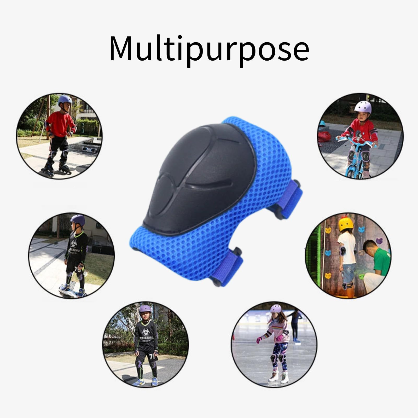Genouillère Enfant Roller 6 en 1 Protection Skateboard Velo avec Coudières et Protèges-Poignets
