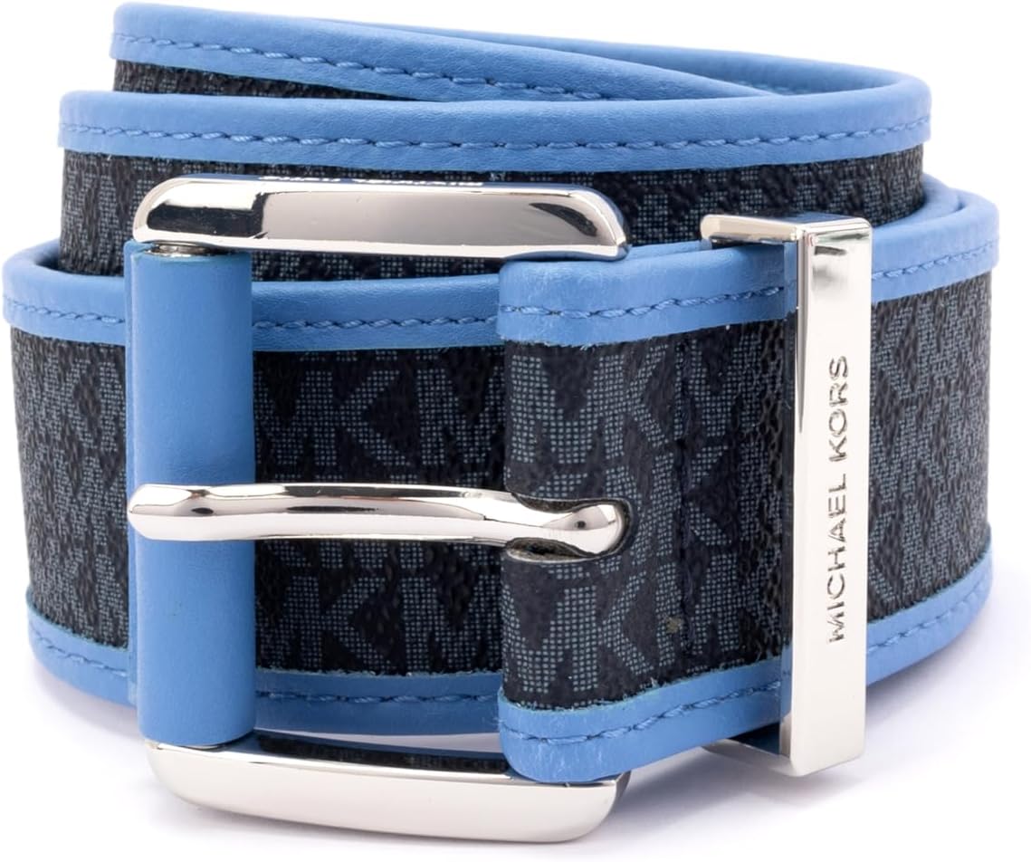 Michael Kors Womens 1.75 Inch Logo Belt with Grommets, Stylish Fashion Accessory for Everyday Wear