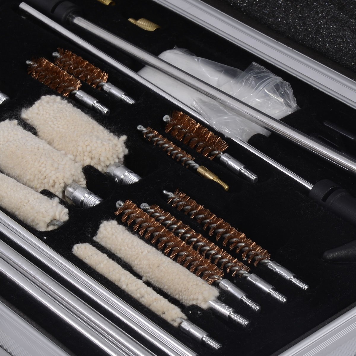 COSTWAY Kit per Pulizia Armi, Scatola Pulizia per Fucile, per Manutenzione e Pulizia delle Armi, 103pcs (Modello 1)
