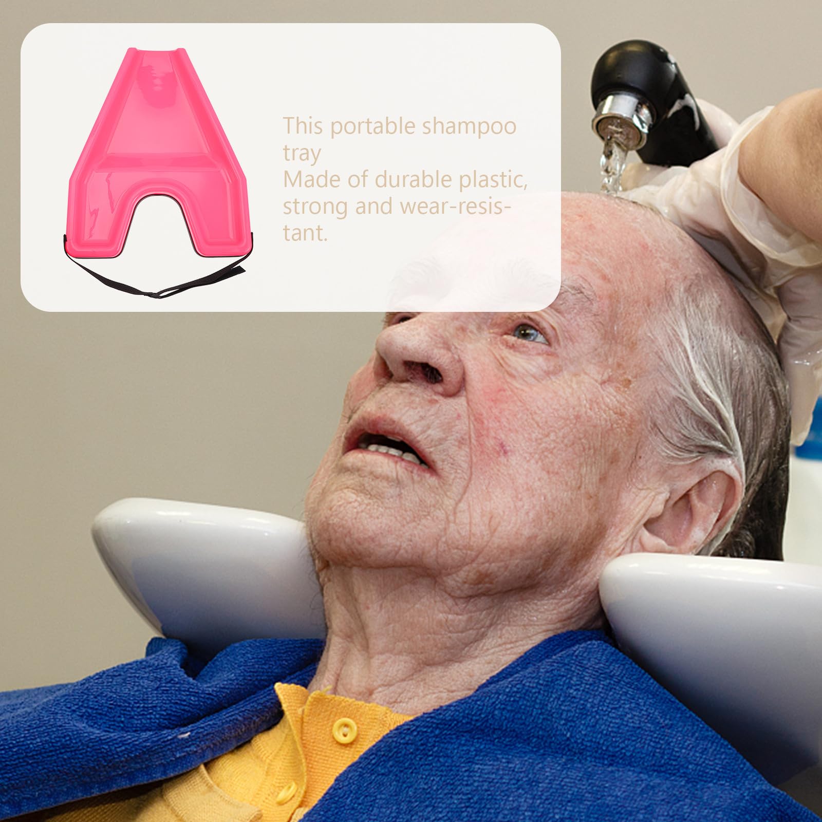 SECFOU Vassoio per Shampoo in Plastica Portatile Design Ergonomico per Lavaggio Chioma Comodo, Leggero e Resistente, Adatto a Casa, Saloni di Bellezza e Persone Mobilità Ridotta