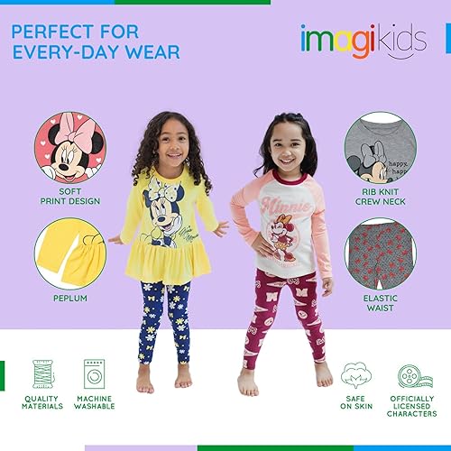 Miniatura 5 de Disney Conjunto de camiseta y leggings de Mickey Mouse de Minnie Mouse para bebés y niños grandes