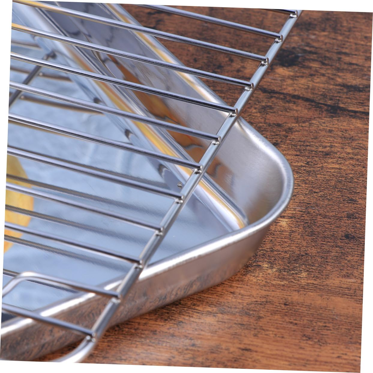 STOBAZA Ensemble Accessoire Pâtisserie Professionnel 2 Pièces Plaque de Cuisson et Grille de Refroidissement en Acier Inoxydable Argenté Ustensiles Sûrs pour Gâteaux et Cornbread
