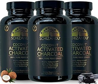 Activated Coconut Charcoal Capsules- Supports Health - Vegan, Organic, Non-GMO, No Additives - X-Large Bottle 210 Count - Pack of 3