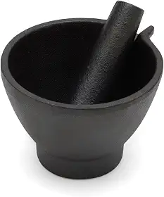 Fox Run Almofariz e pilão, ferro fundido, preto