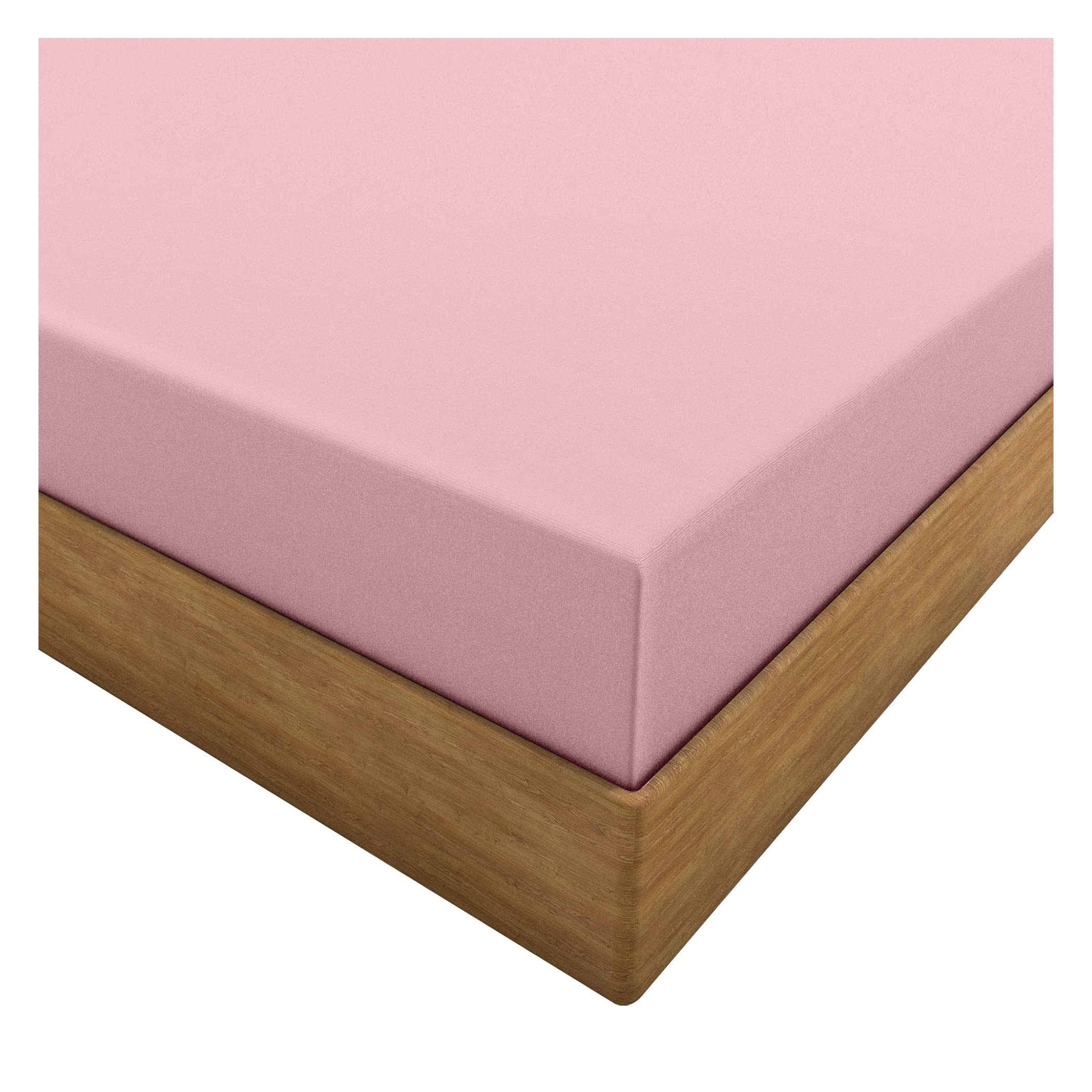 HOME ACE Pink Small Single Fitted Sheet - 2ft 6, Fitted Sheets - Bunk and Caravan Bed Sheets - 76CM x 190CM, Poly Cotton Shorty Fitted Sheet