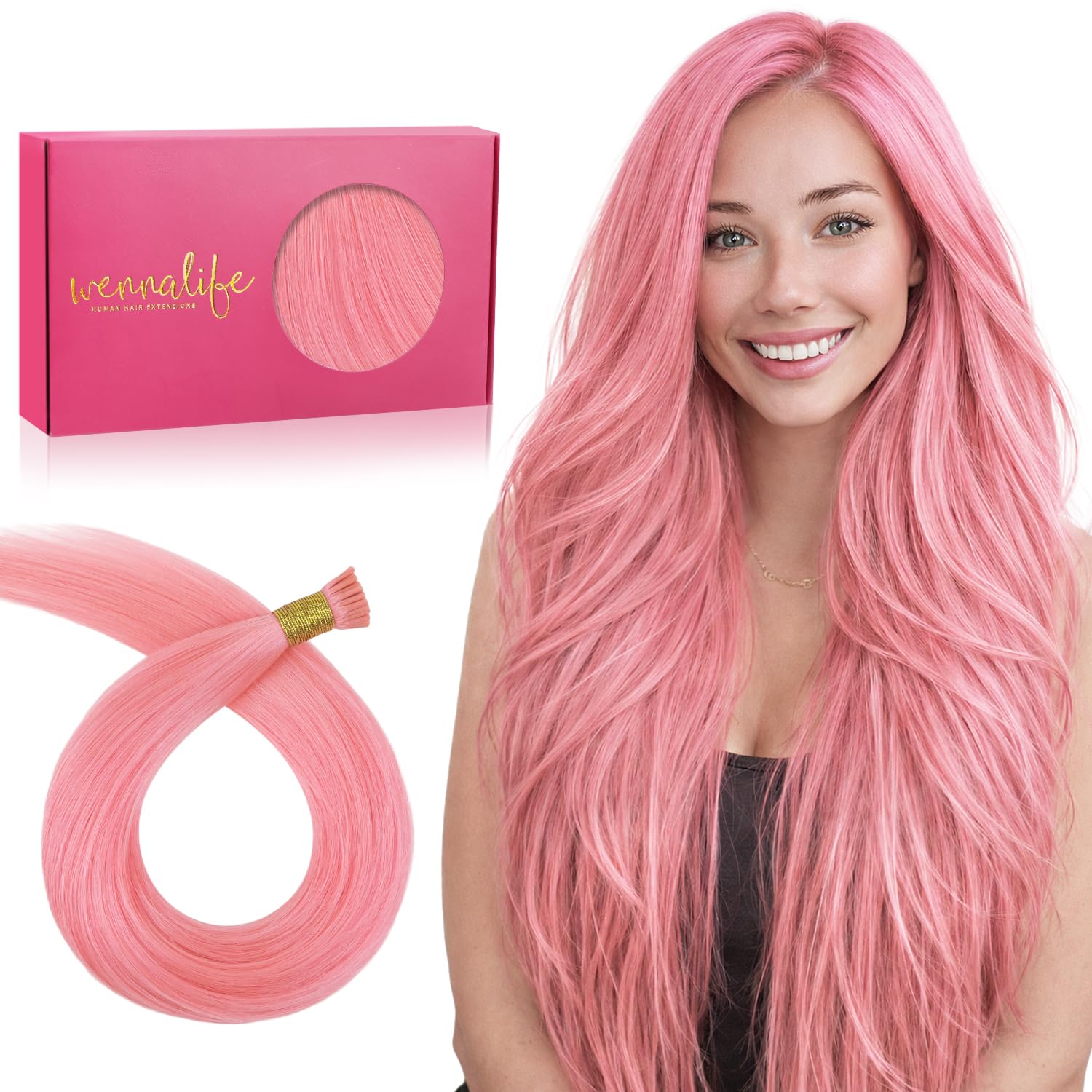 WENNALIFE Nanoring Extensions Echthaar, 50g to 60g 50s to 100s 35cm to 60cm Nano Utip Micro Tressen Ring Weft Extensions Echthaar für Frauen Invisible Nanoringe Haar Extensions