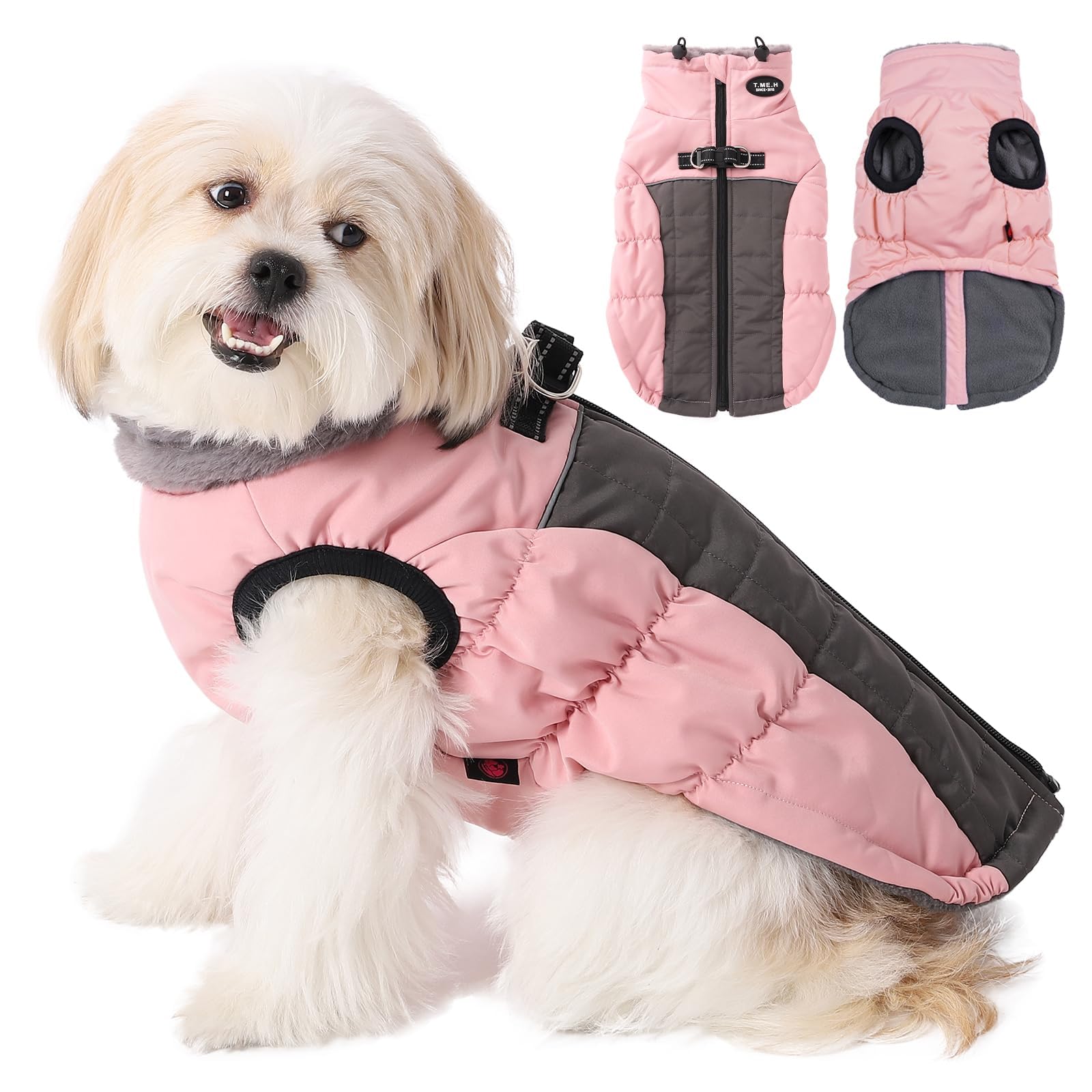 Savlot Wasserdicht Hundemantel Kaltes Wetter Winter Warme Jacke für Kleine Mittlere Große Hunde Hundepullover mit Fleece Gefütterte Reflektierend Welpen Winterweste Haustierbekleidung