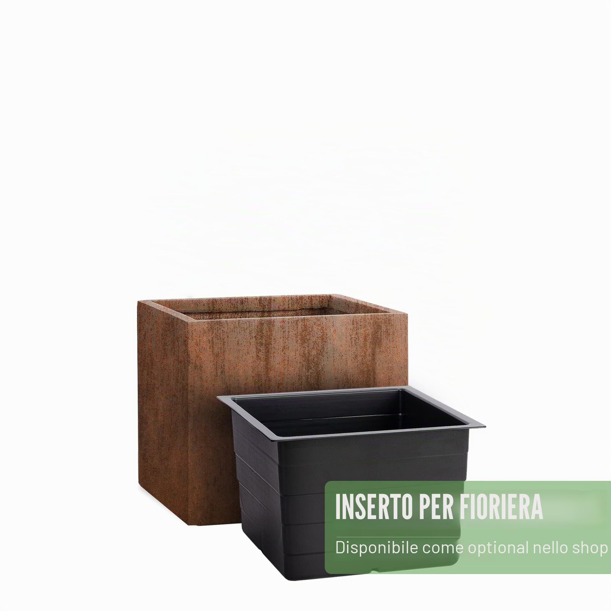 Pflanzwerk® Fioriera Vaso per fiori Portavaso CUBE Ruggine Marrone 30x34x34cm *Resistente al gelo* *Protezione UV* *Europea di qualità*
