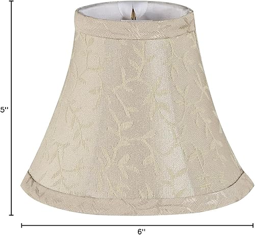 Miniatura 7 de Aspen Creative 30077-9A, Bell Clip-On Chandelier Lamp Shade, Beige, 3" Top x 6" Bottom x 5" Slant Height, Set of 9