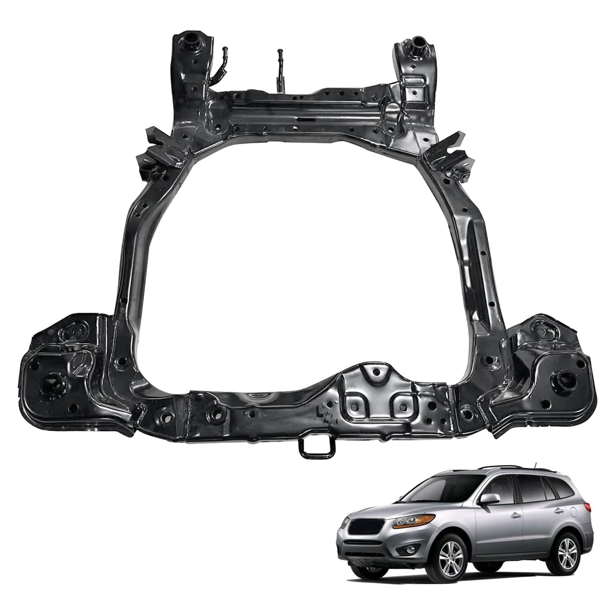 Photo 1 of Black Front Subframe Crossmember 62400-2P050 62400-0W500 Compatible with Kia Sorento 3.5L V6/2.4L L4 2011-2013; Fit for Hyundai Santa Fe 3.5L V6/2.4L L4 2010-2012 Front Crossmember