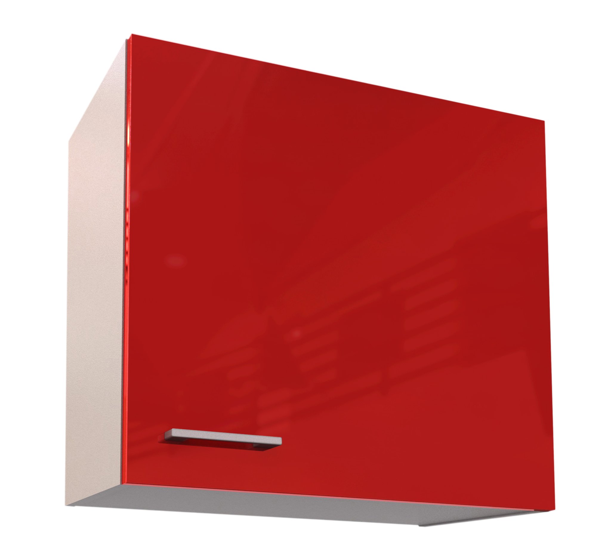 Berlioz Creations PRIMA PG6HPR Kitchen Wall Cupboard with 1 Decorative Door in Glossy Red, 60 x 33.3 x 55.4 cm, 100 Percent Made in France