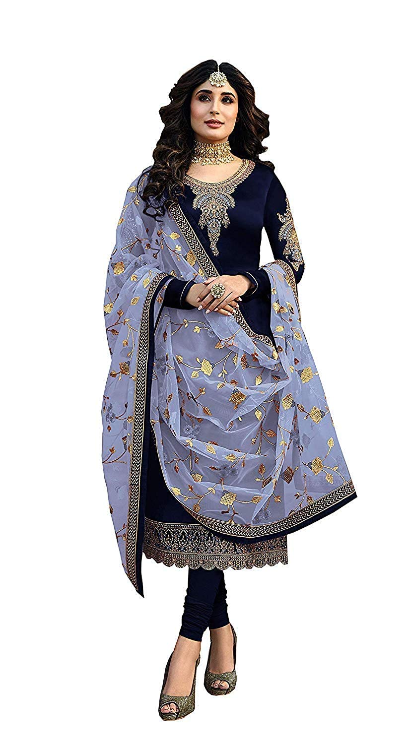 GRC Indian Dresses for Women Satin Georgette Ready to wear Indian Clothes for Women Embroidered Desi