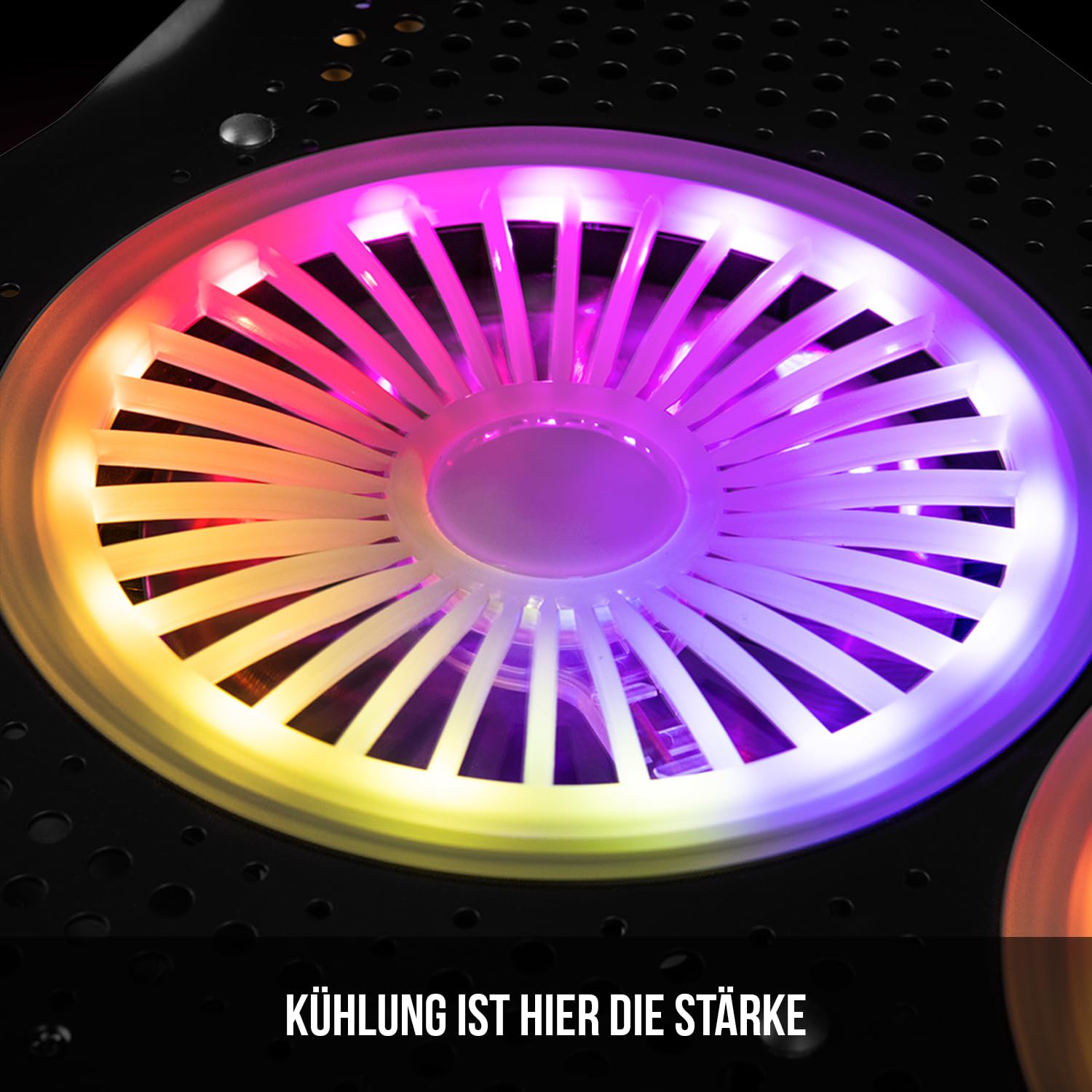 MODECOM MC-CF18 RGB Silent Fan. Quiet RGB LED Laptop Cooling pad. for laptops up to 18” with Two Silent Fans.