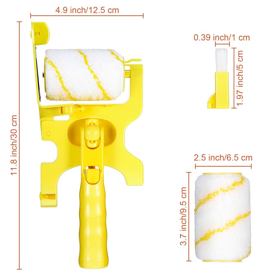 Aixig Hand-Held Clean-Cut Paint Edger Roller Brush For Corner Wall Paint Short Style