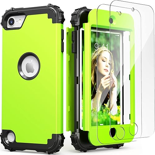 IDweel Hybrid - Funda para iPod Touch de 7 generación con 2 protectores de pantalla, a prueba de golpes, delgada, resistente, funda de policarbonato