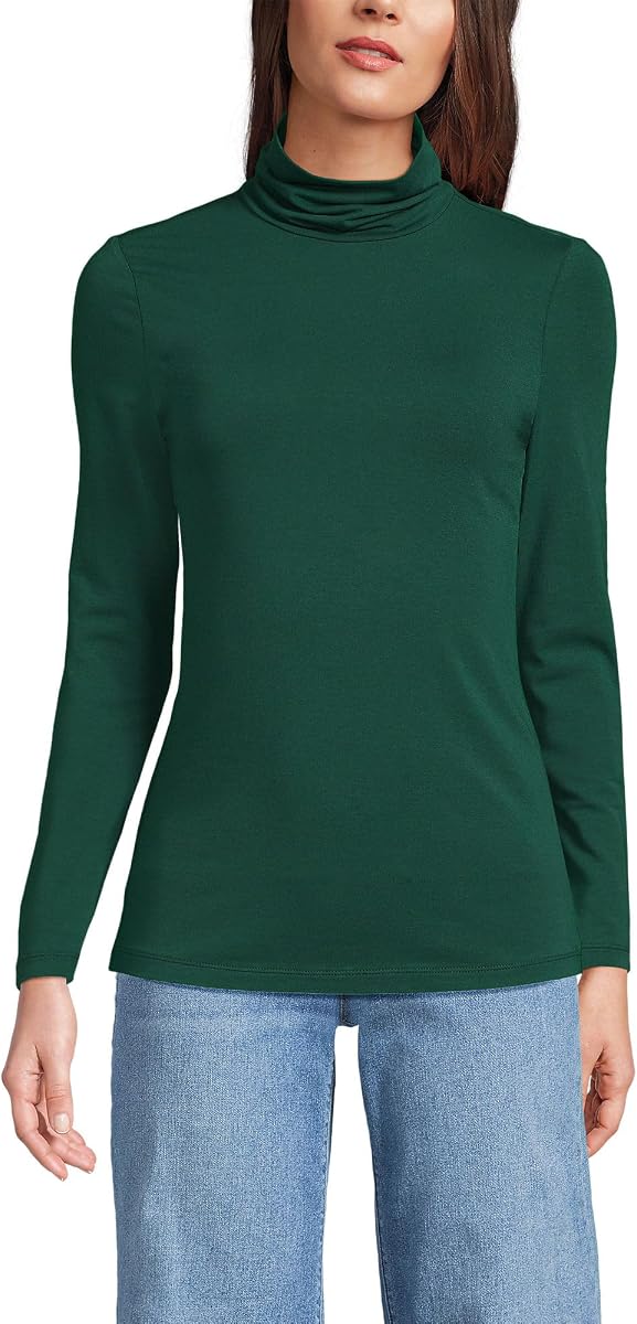 Lands' End Women's Jersey Knit Turtleneck