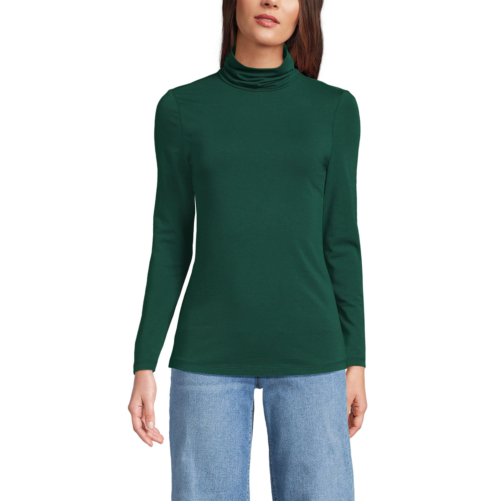 Lands' End Women's Jersey Knit Turtleneck