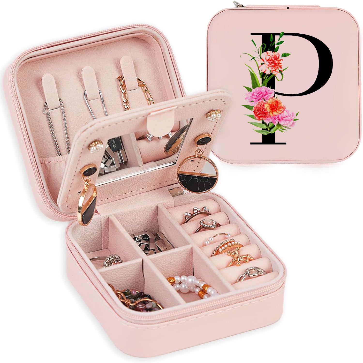 Travel Jewelry Case Jewelry Box Travel Essentials Accessories for Women Ring Necklace Earring Jewelry Holder Organizer Box with