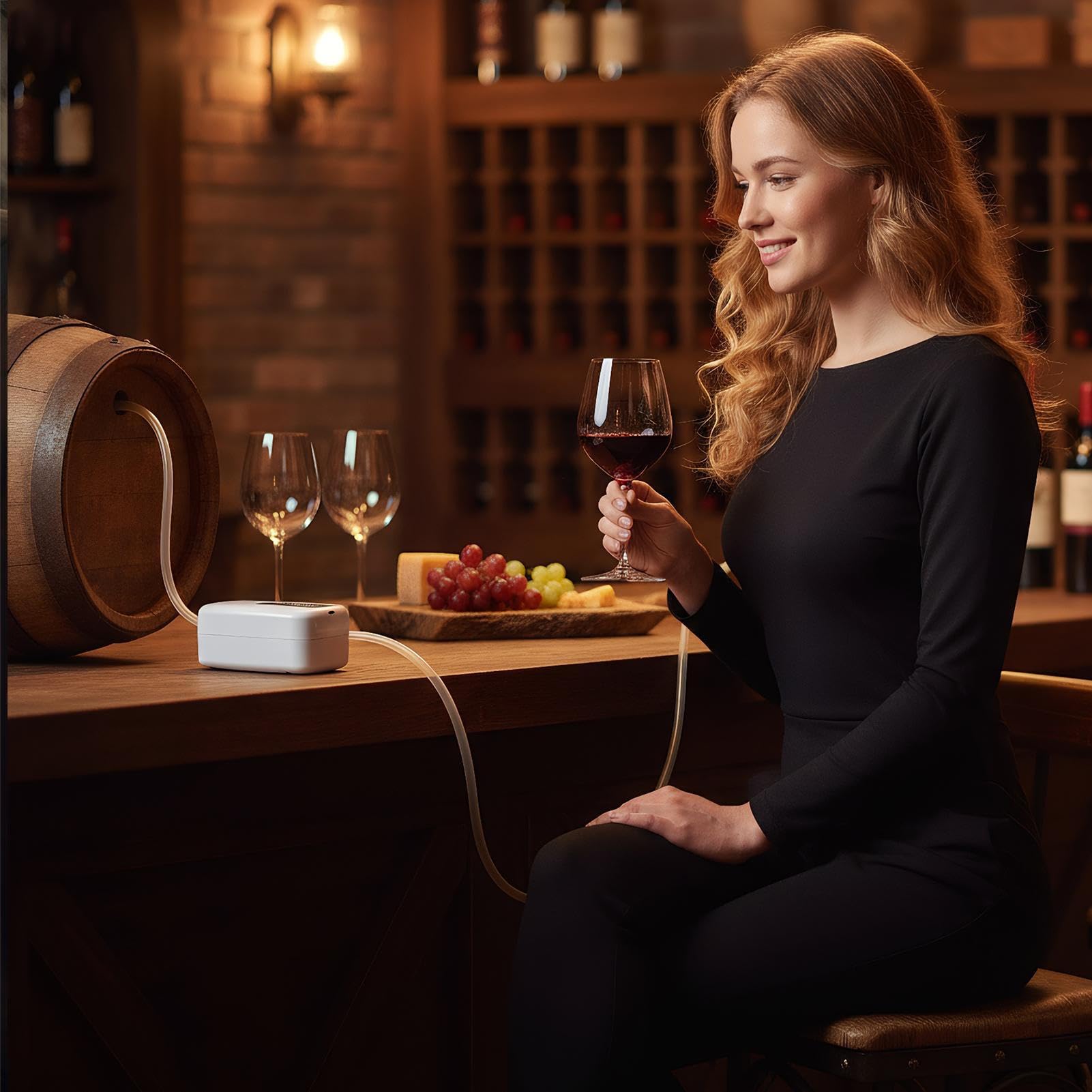 Pompa automatica del vino - Kit di trasferimento per la produzione di birra | Elettronica in silicone ABS con design staccabile, strumento sifone portatile, vinificazione, attrezzatura per la