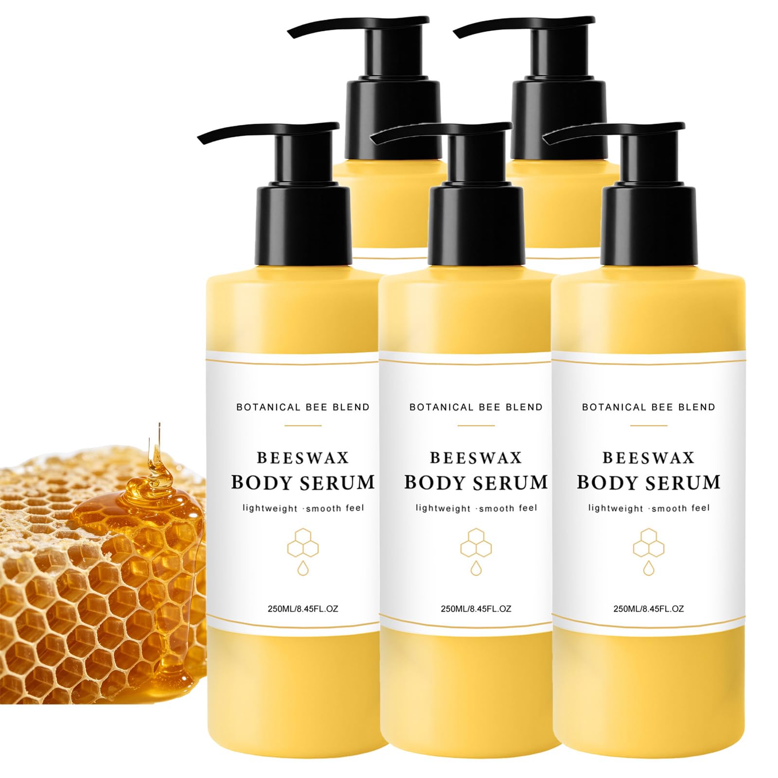 Serum do ciała z wosku pszczelego, nawilżający olejek do ciała z wosku pszczelego, głęboko nawilżający balsam ujędrniający do skóry suchej i wrażliwej, promienna skóra (5 szt.)