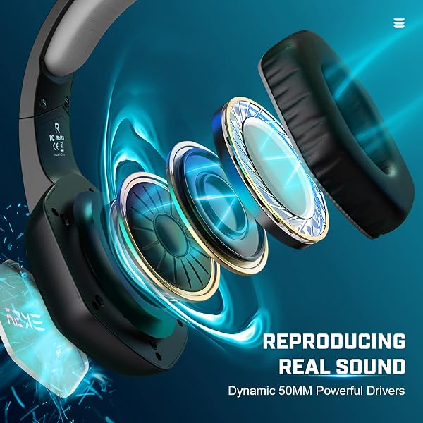 EKSA E1000 USB PC Gaming Headset mit Mikrofon, Gamer Headset mit Bass Surround Sound, RGB Beleuchtung, Gaming Kopfhörer mit Mic für PS4/PS5 Konsole/Computer/Laptop - 3