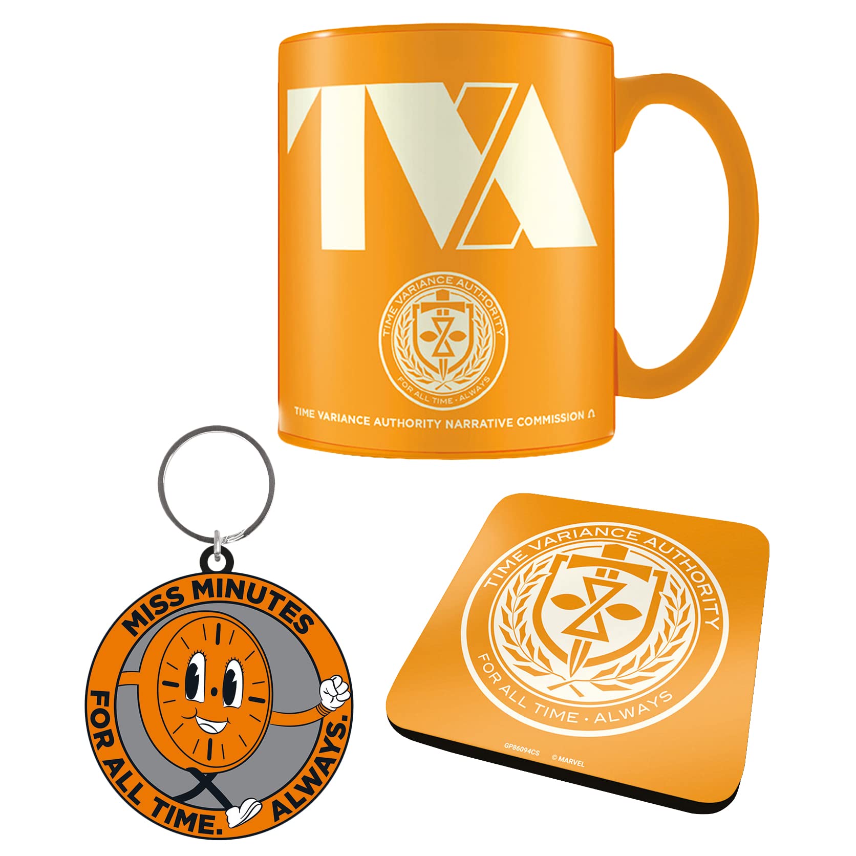 Marvel Loki Mug, Coaster and Key Ring Gift Set (TVA Design) in Loki Gift Box - Official Merchandise