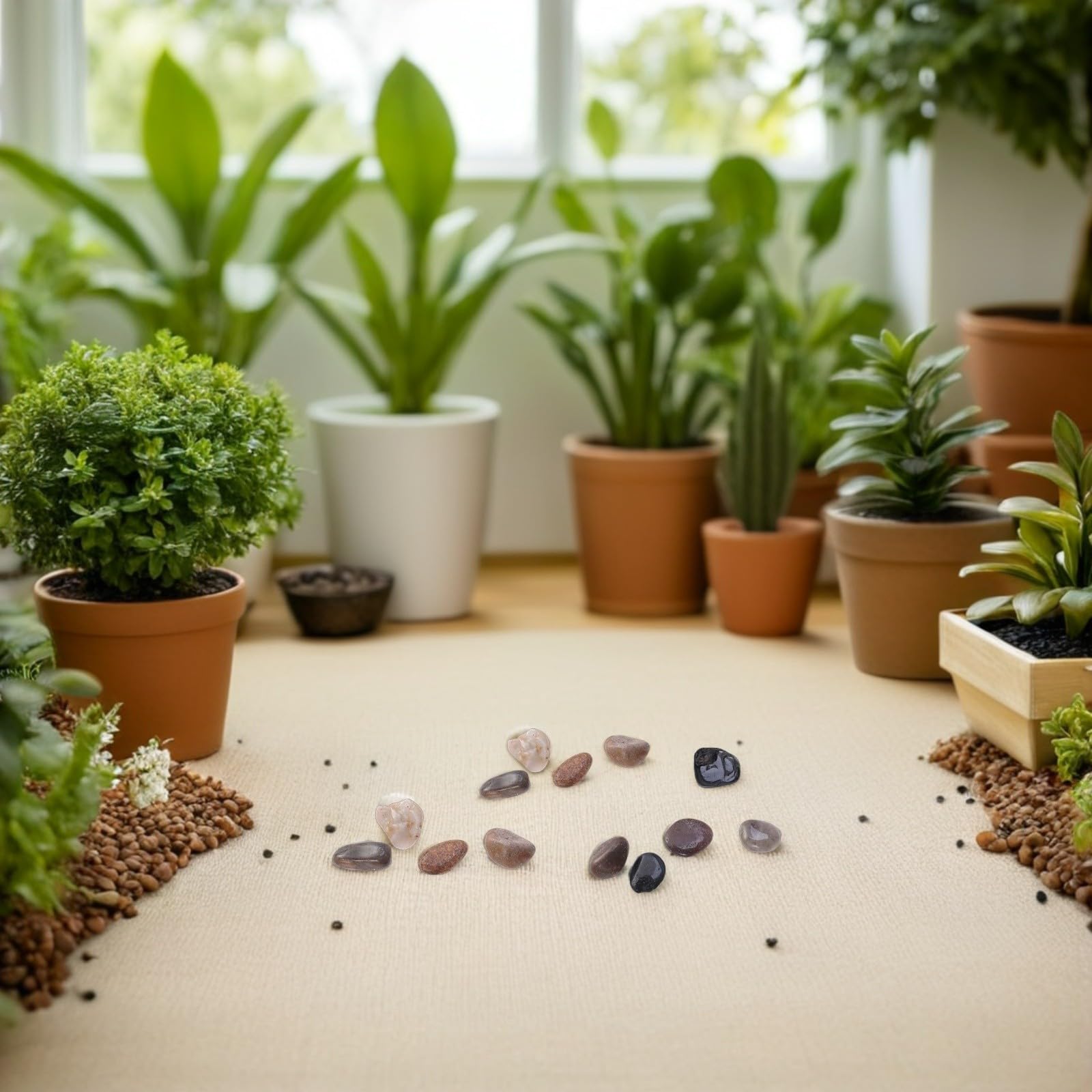 POPETPOP Piedras de Acuario Pulidas Naturales de Río para Decoración de Peceras y Jardines, Guijarros de Cobblestone Versátiles Mantenimiento
