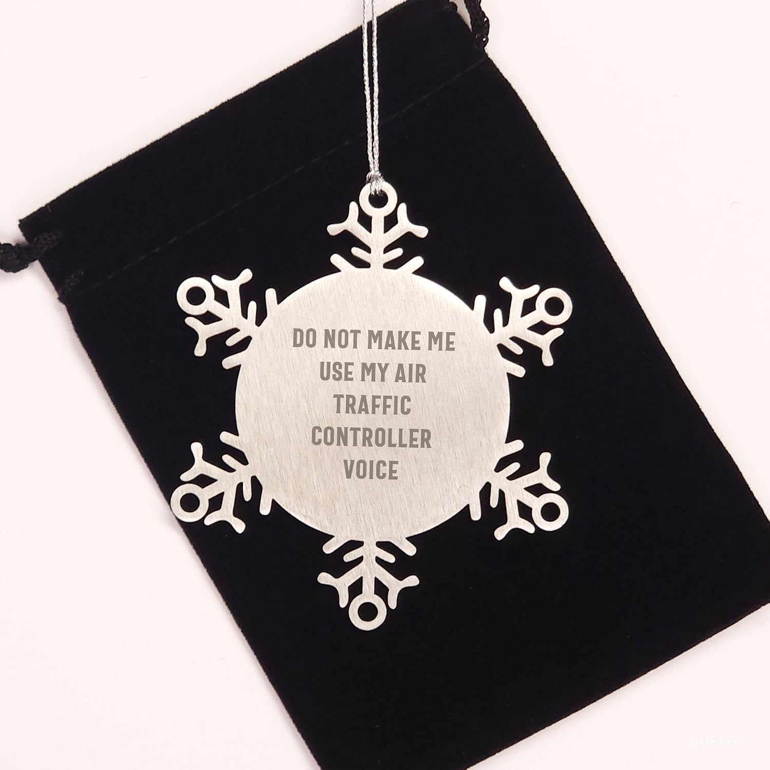 Air Traffic Controller Gifts, Funny Quote Christmas Ornament, Snowflake Decor, Gifts from Men to Air Traffic Controller Friends, for Unique Holiday Present