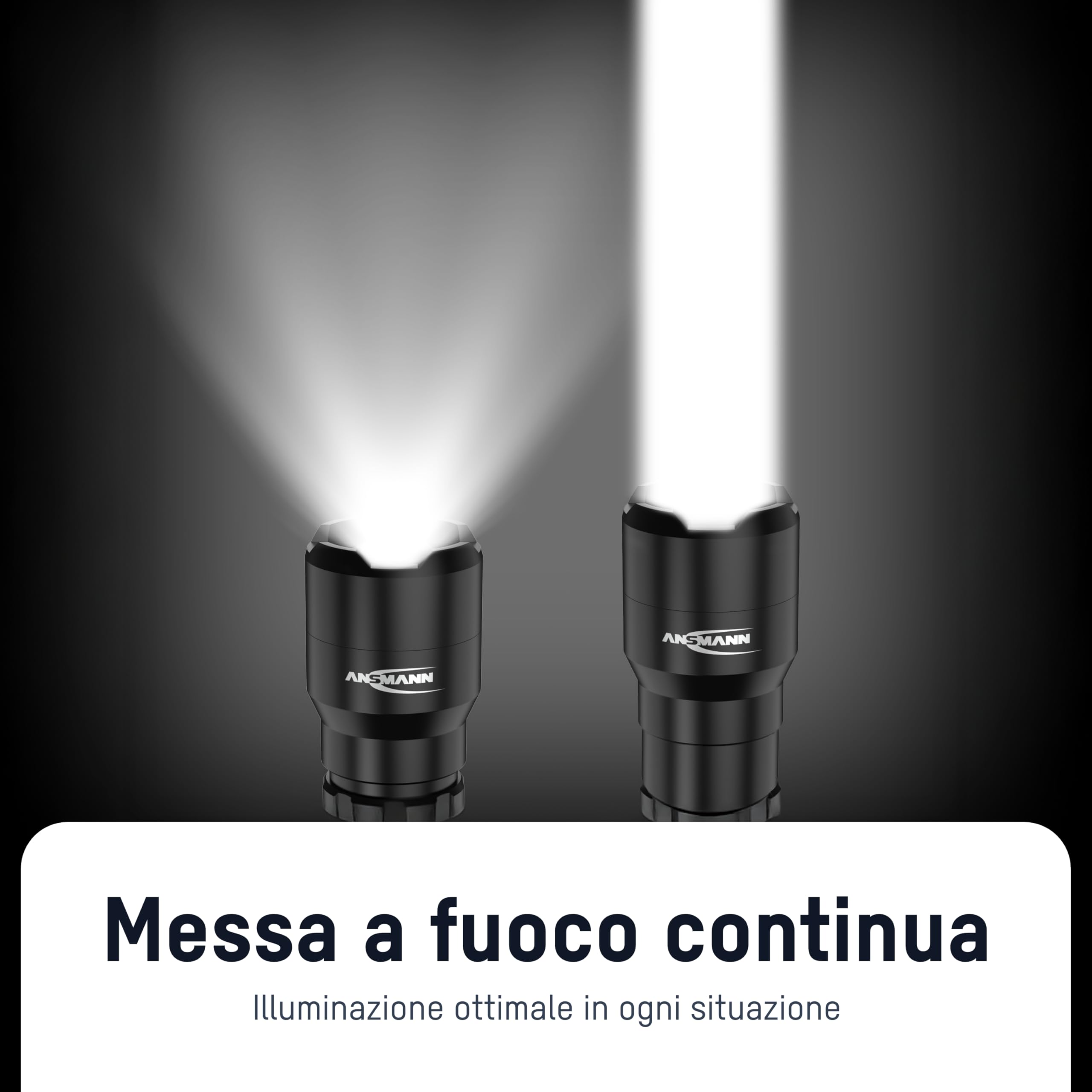 ANSMANN Torcia Survival 1020 lumen, ricaricabile tramite cavo USB-C, compatta, molto luminosa, durata estrema, vari modi luce, lampada LED outdoor per escursioni, campeggio, attrezzatura d’emergenza
