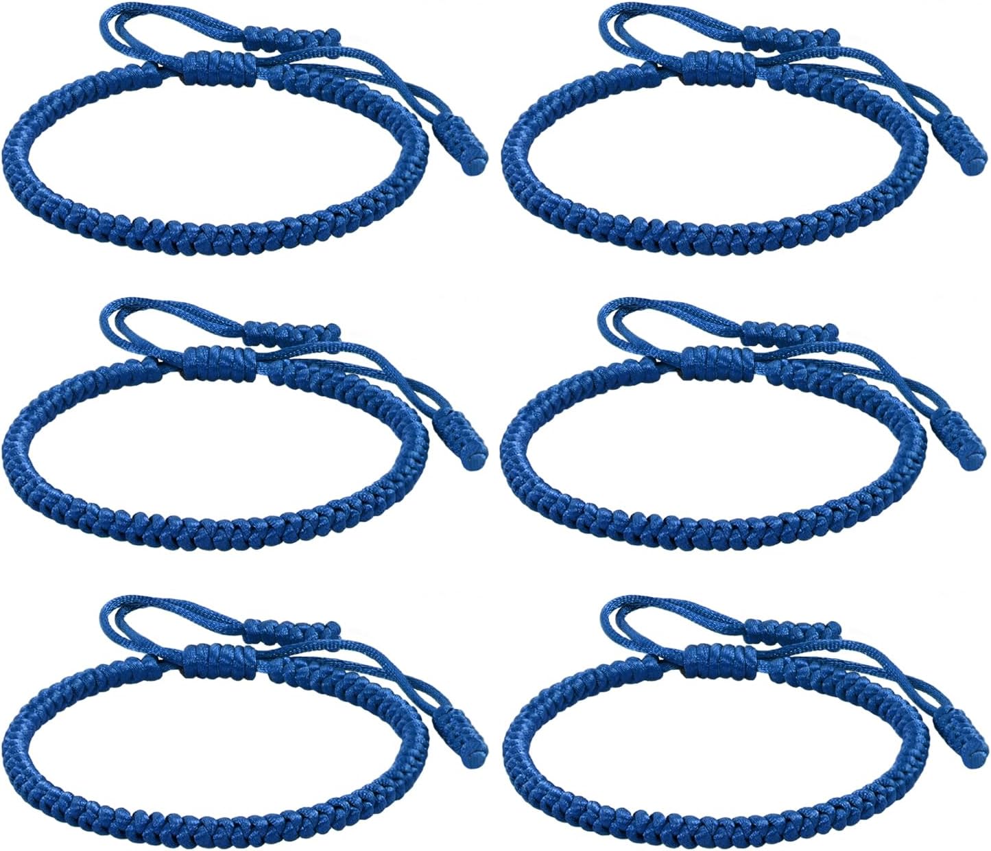 6PCS Blue Friendship Bracelets Bulk Blue Braided Bracelet for Women Men Handmade Adjustable Woven Blue String Bracelet
