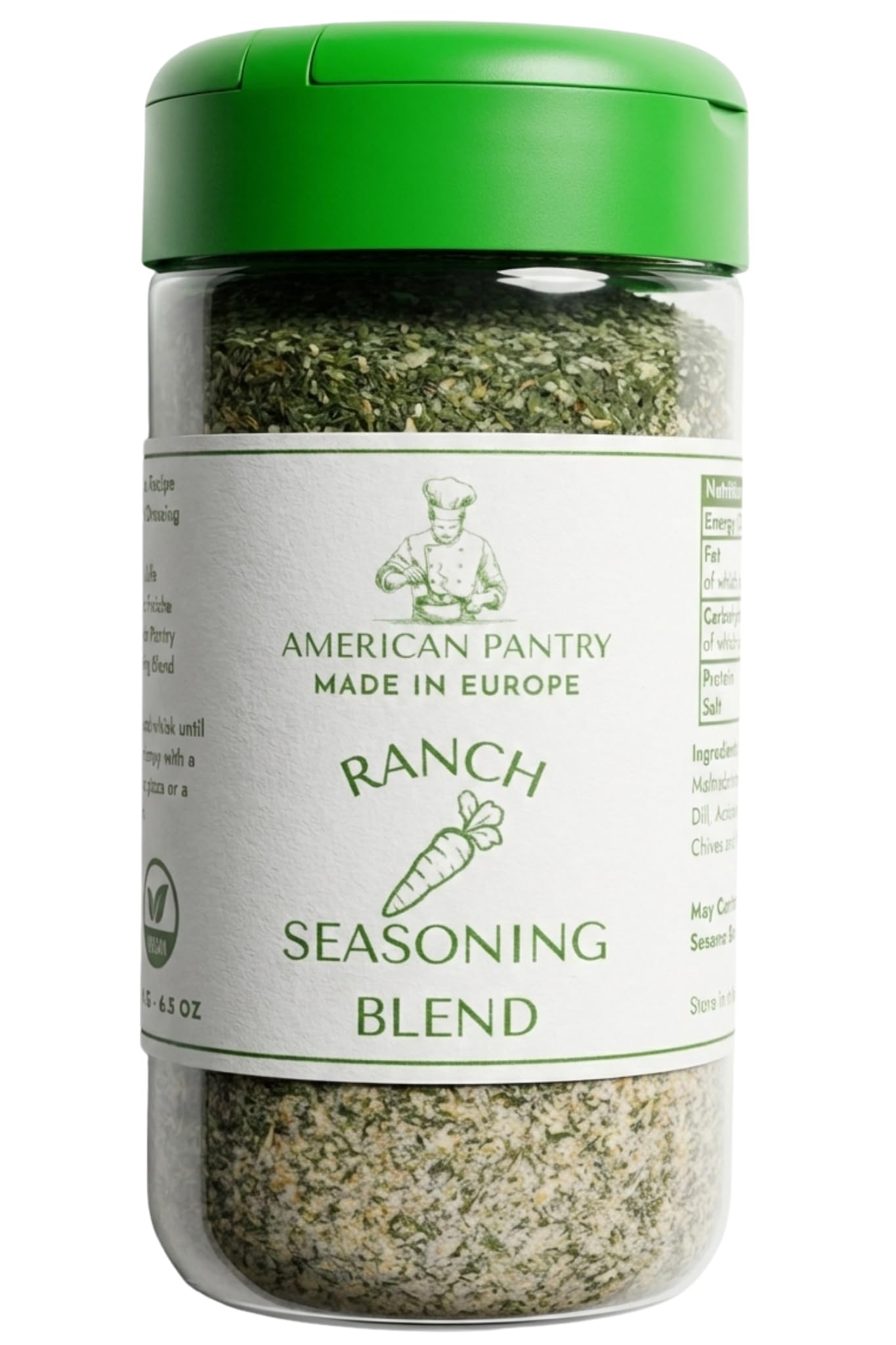 American Pantry Premium Classic Ranch Gewürzmischung - 185g / 6,5 oz | Perfekt für Salatdressings, Dips, Popcorn und Snack-Mischungen. Hergestellt mit Dill, Schnittlauch, Knoblauch und Zwiebeln.