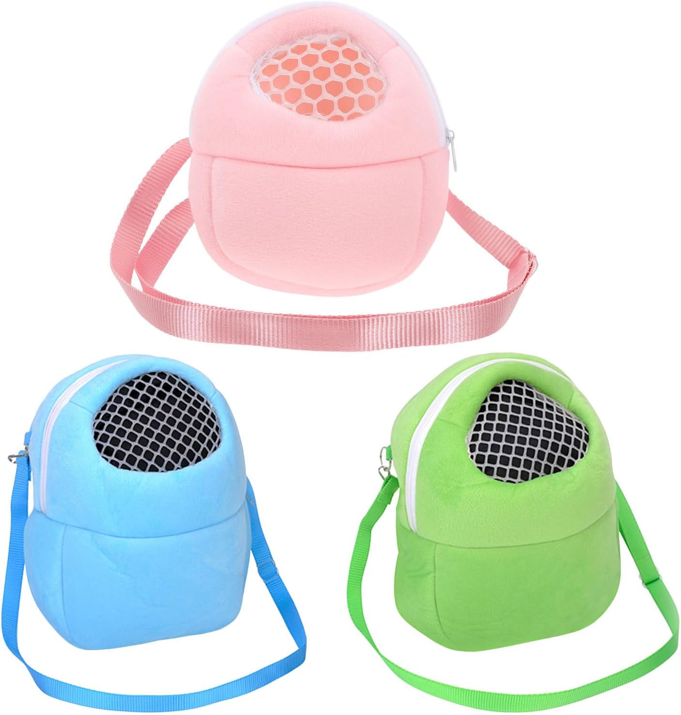 DOITOOL Borsa da trasporto per criceti da 3 pezzi: trasportino leggero e portatile per piccoli animali domestici con finestra a rete – universale per scoiattoli, conigli, cincillà