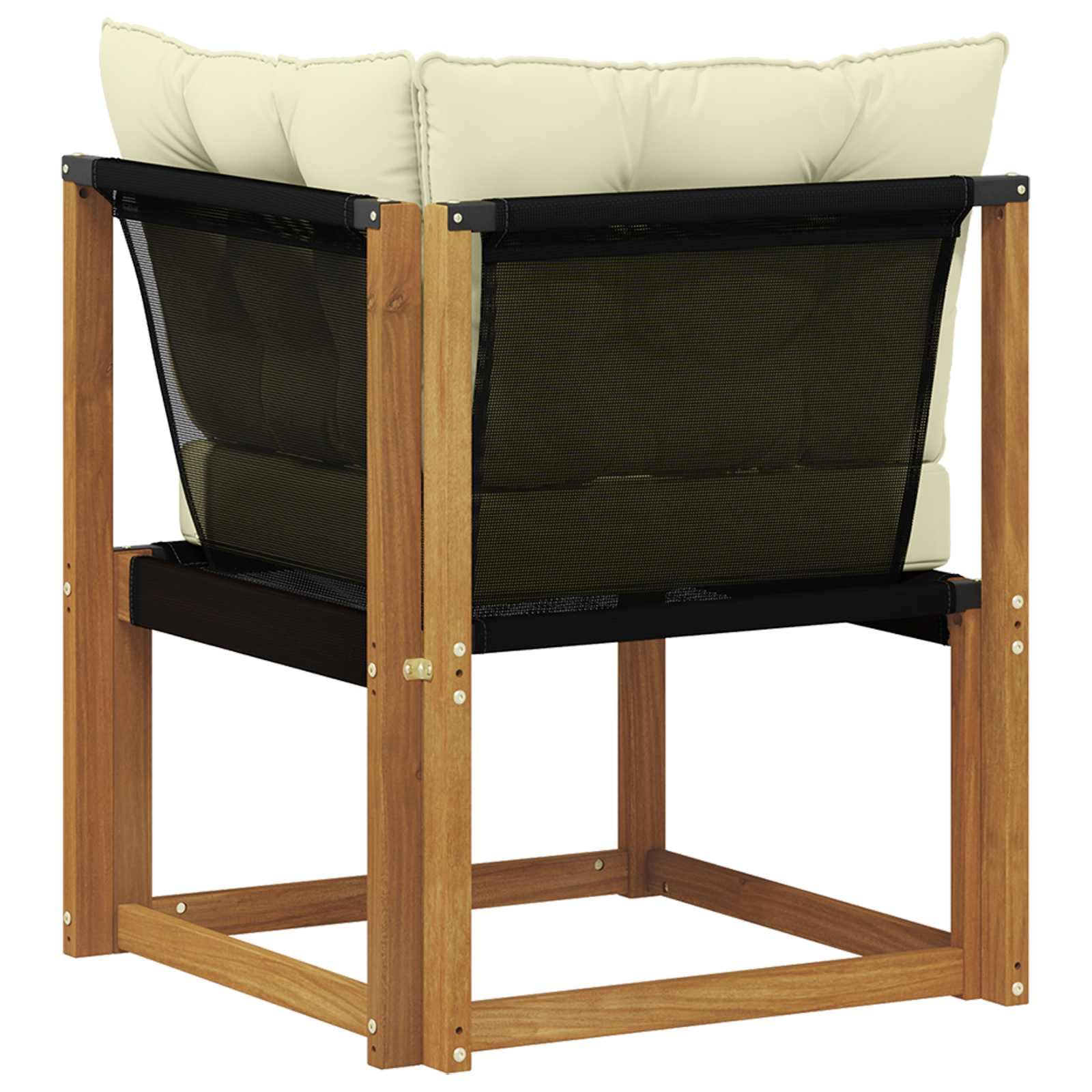 Hothingwell Modułowa narożna sofa zewnętrzna z litego drewna akacjowego z wygodnymi poduszkami poliestrowymi, odporny na warunki atmosferyczne zestaw ogrodowy na patio, elastyczny design