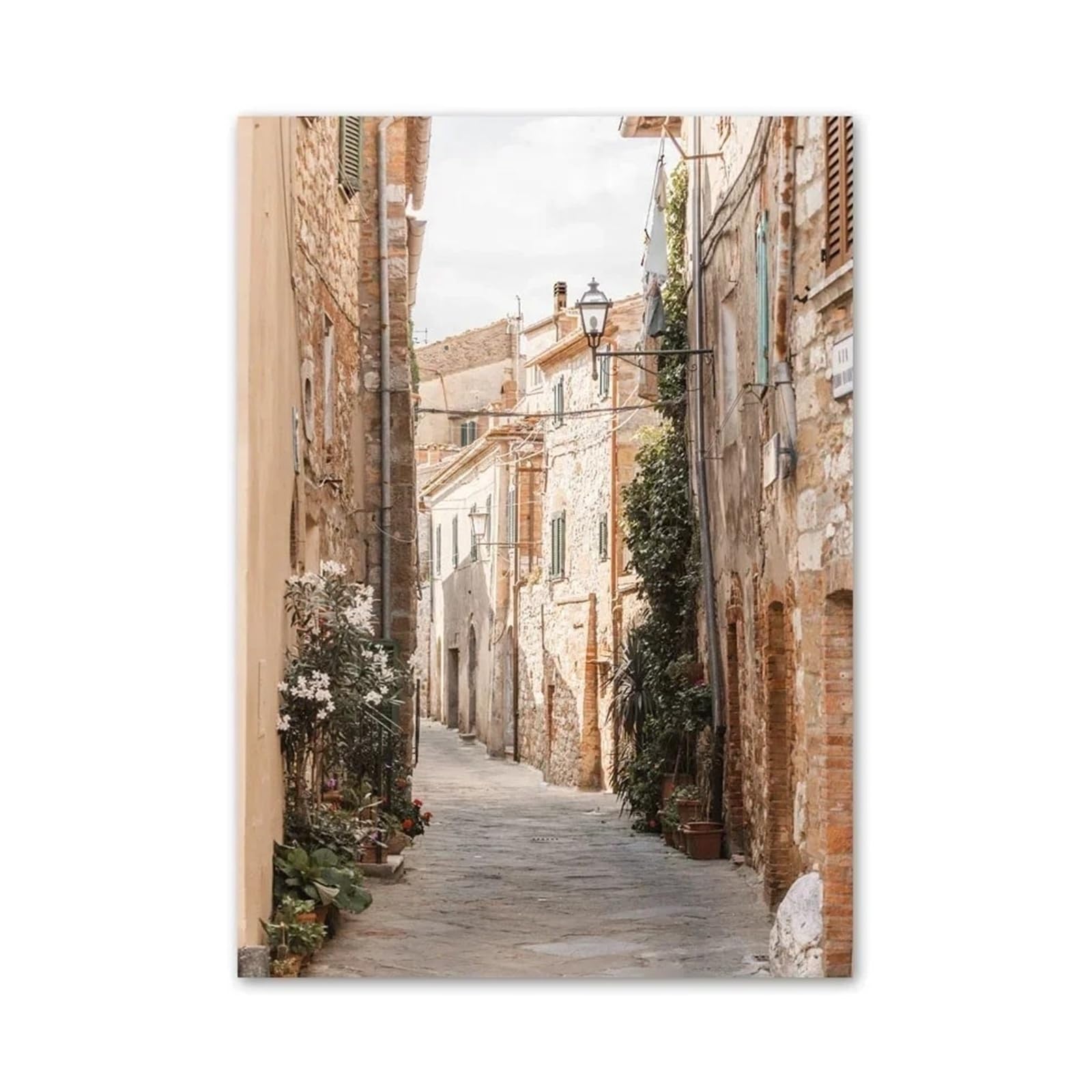 Xenite Girls A Wall Rt Canvas Prints Beige Building Stairs Shapes Plants Wall Rt Canvas Painting Nordic Posters Nd Prints Wall Pictures For Living Room Decor(,50X70cm)