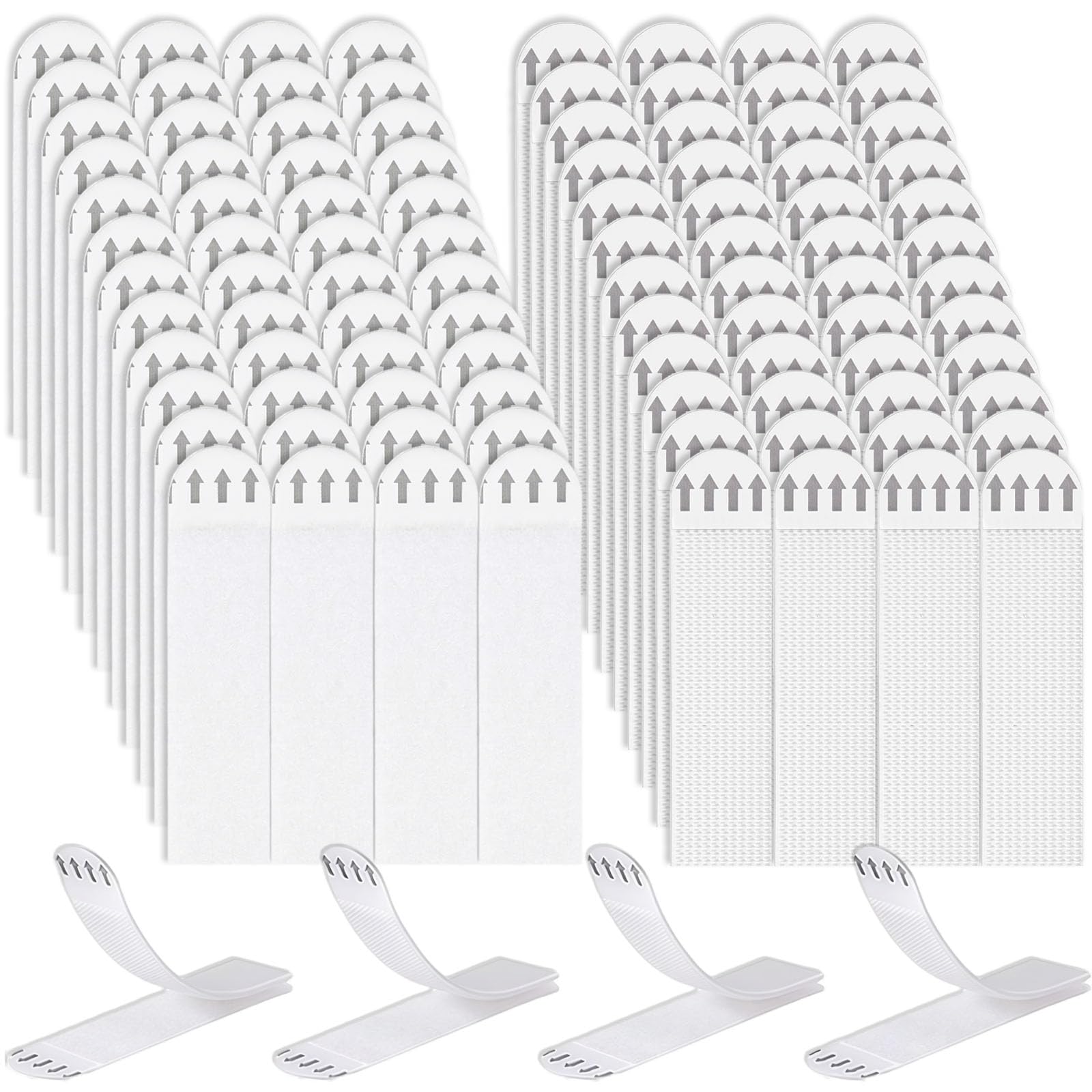 MIFARUI 48-Pairs (96 Strips) Picture Hanging Strips, Medium 70x16 mm No Nails Wall Stickers for Picture Hanging, Damage-Free Poster Strip & Hook Loop Tapes for Frames, Mirrors, Decor